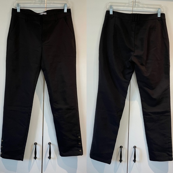 ANINE BING sleek tuxedo trousers slim leg ankle snap closure dress pants fits m - Picture 2 of 8